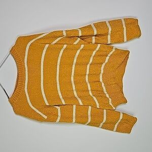 Luv Lane small yellow and white striped long sleeve sweater